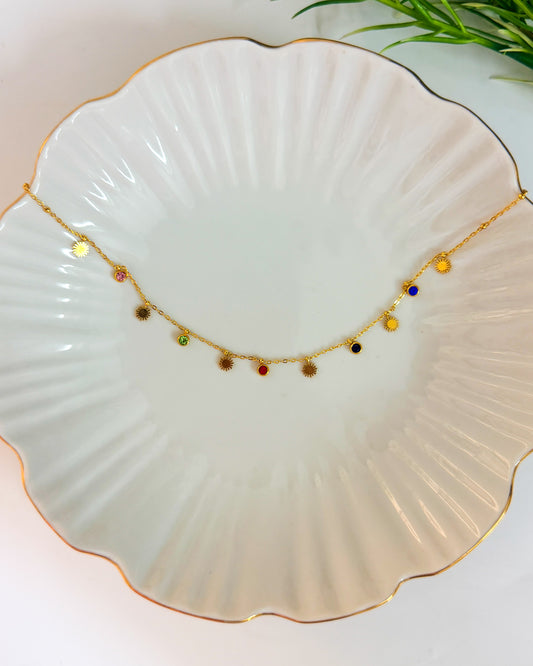 Sun charm necklace