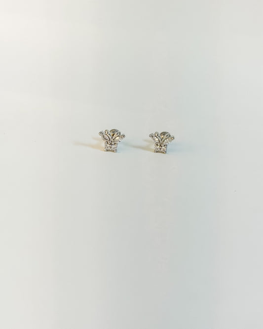 Butterfly silver ball back earrings