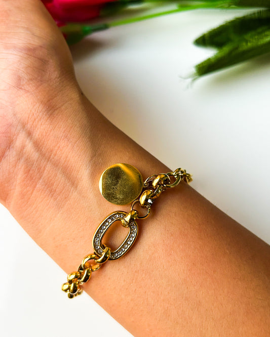 Adjustable link chain bracelet