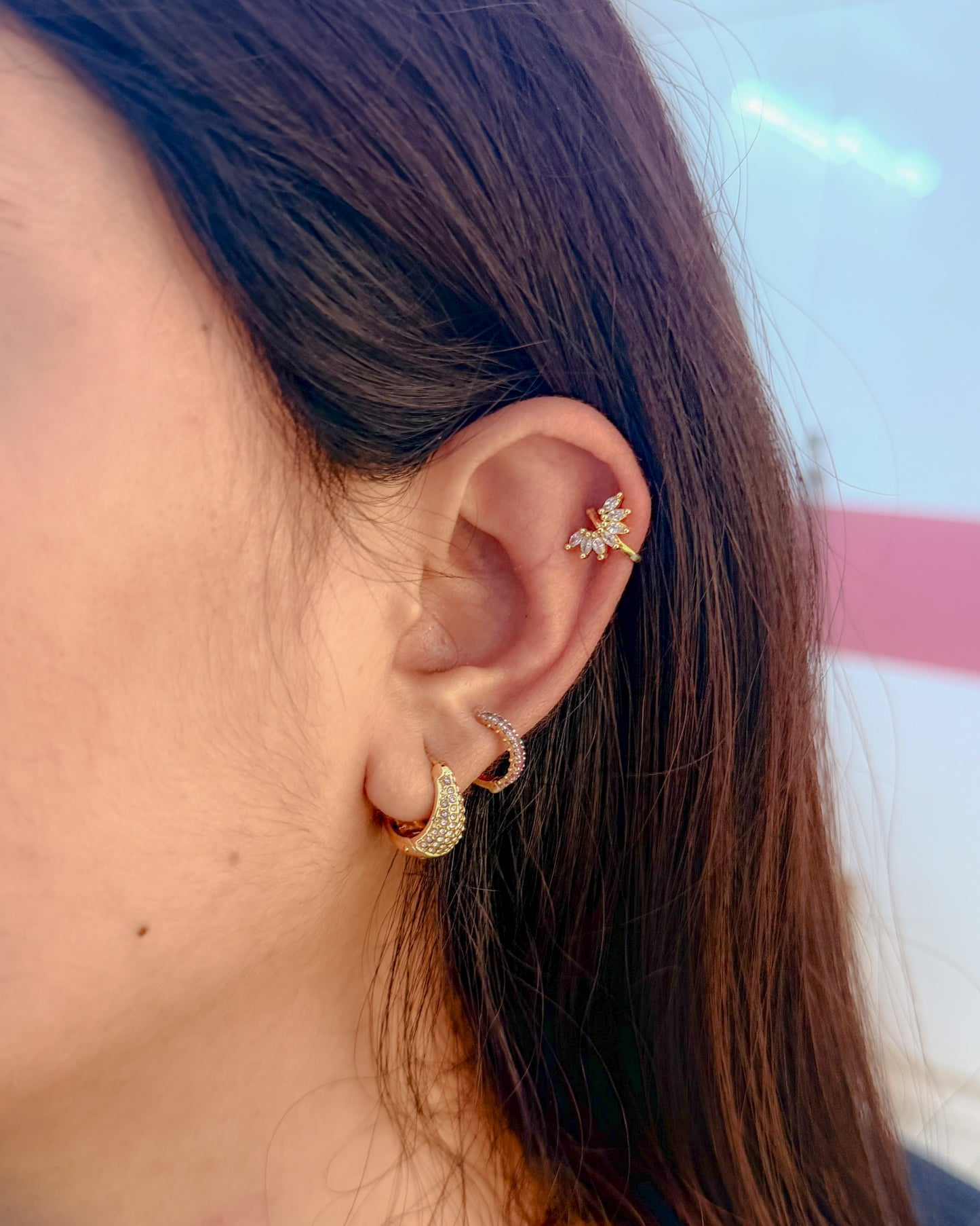 small floral no piercing Earcuffs