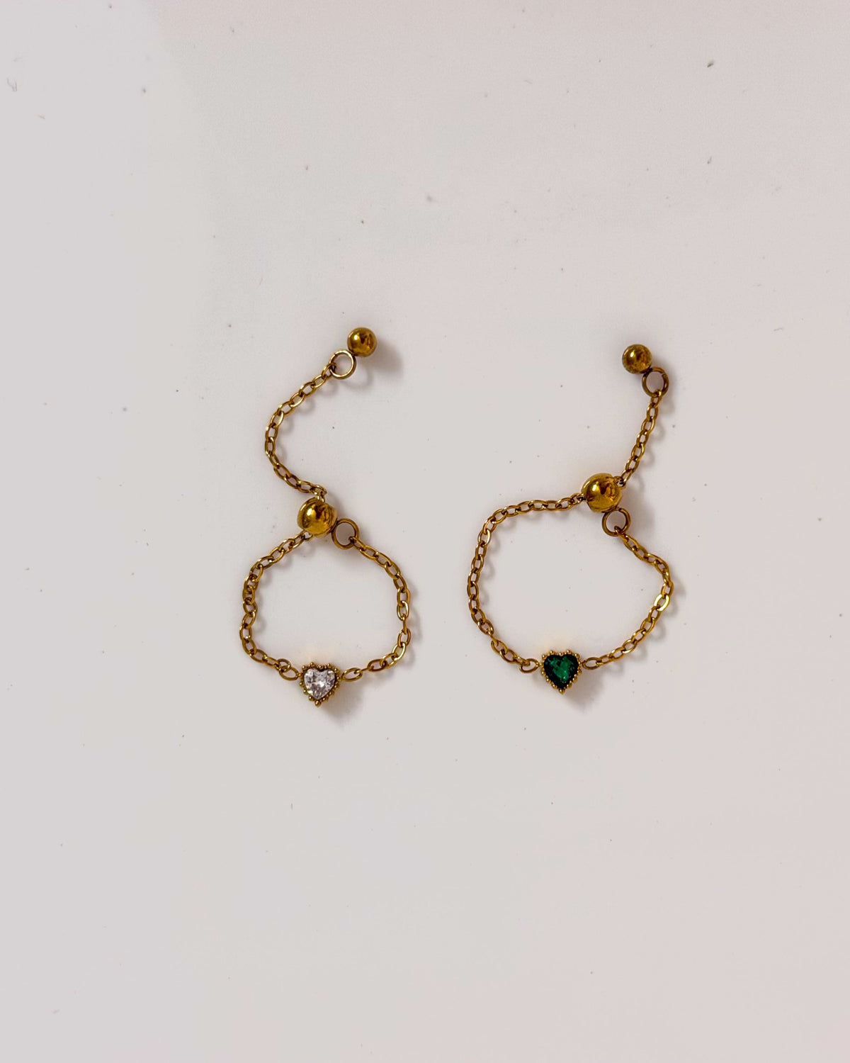 Mini heart adjustable chain ring