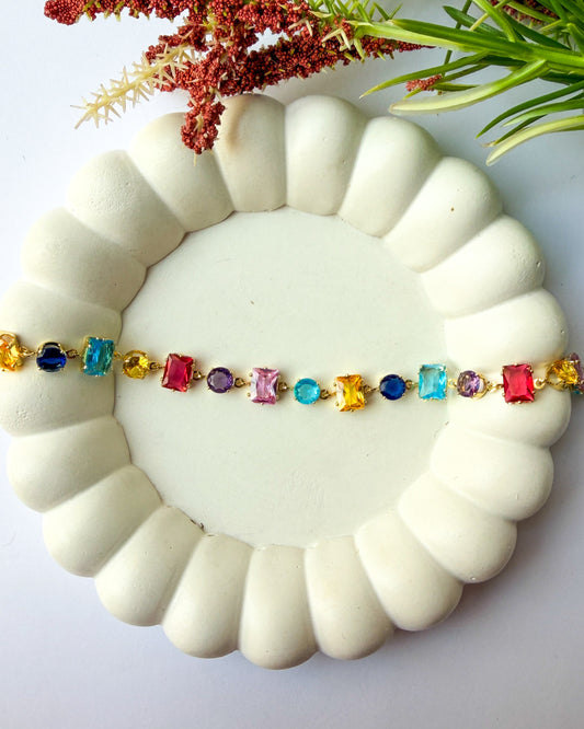Multi colour crystal bracelet
