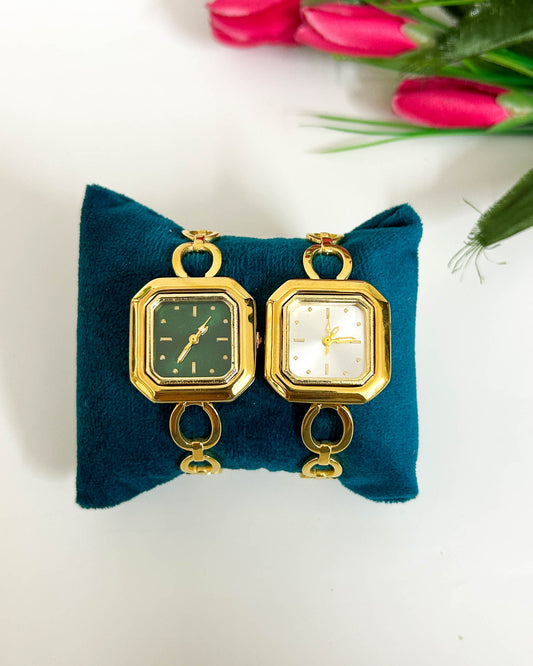 Link pattern thin wrist baby size watch