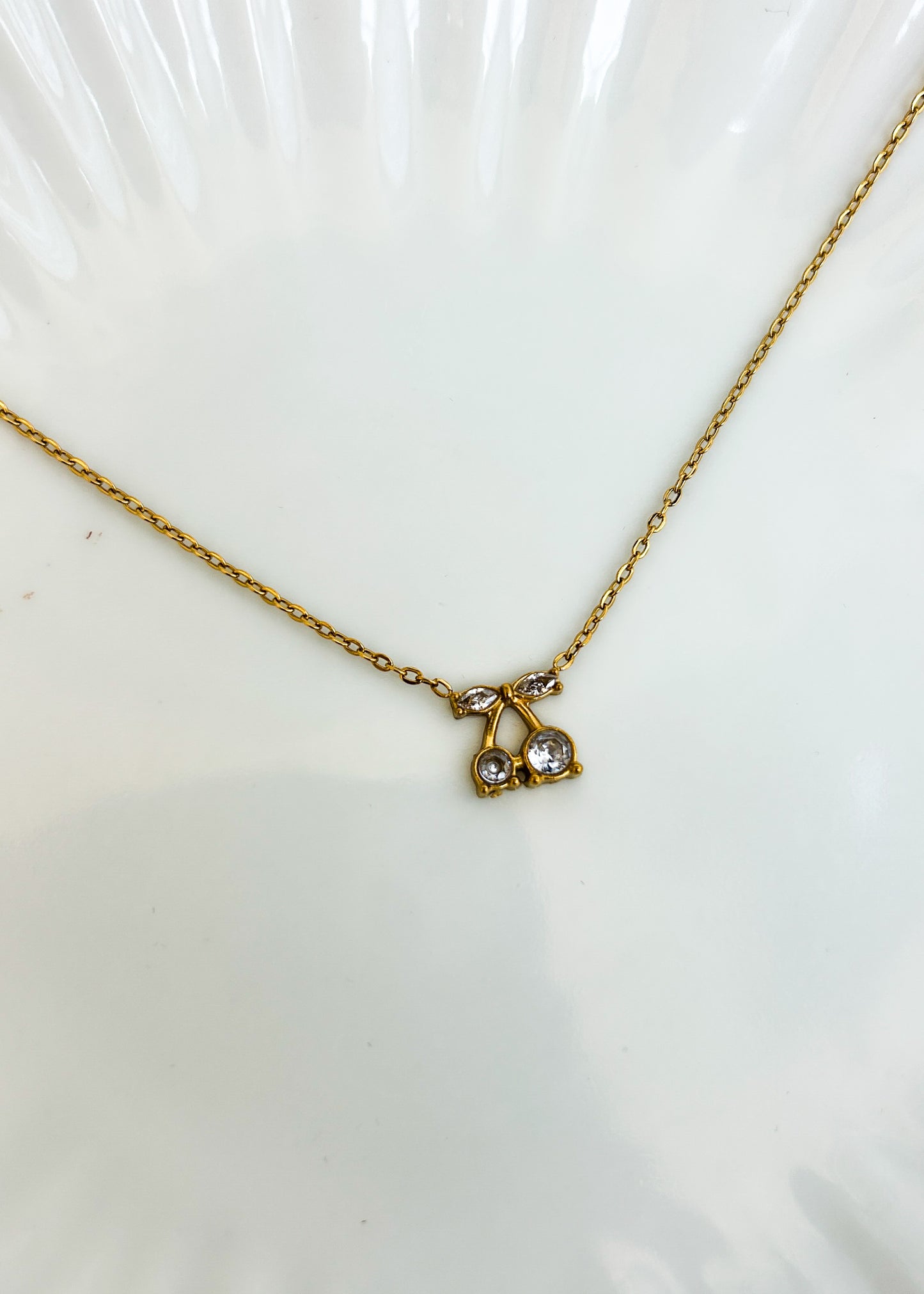 Studded cherry necklace