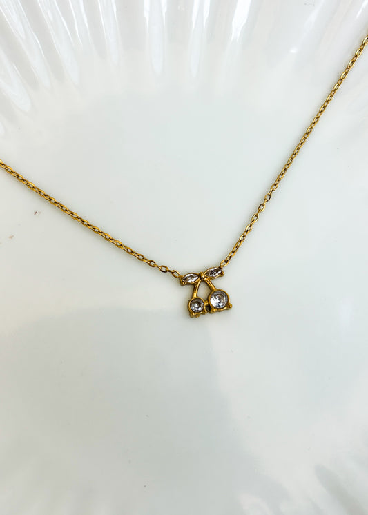 Studded cherry necklace