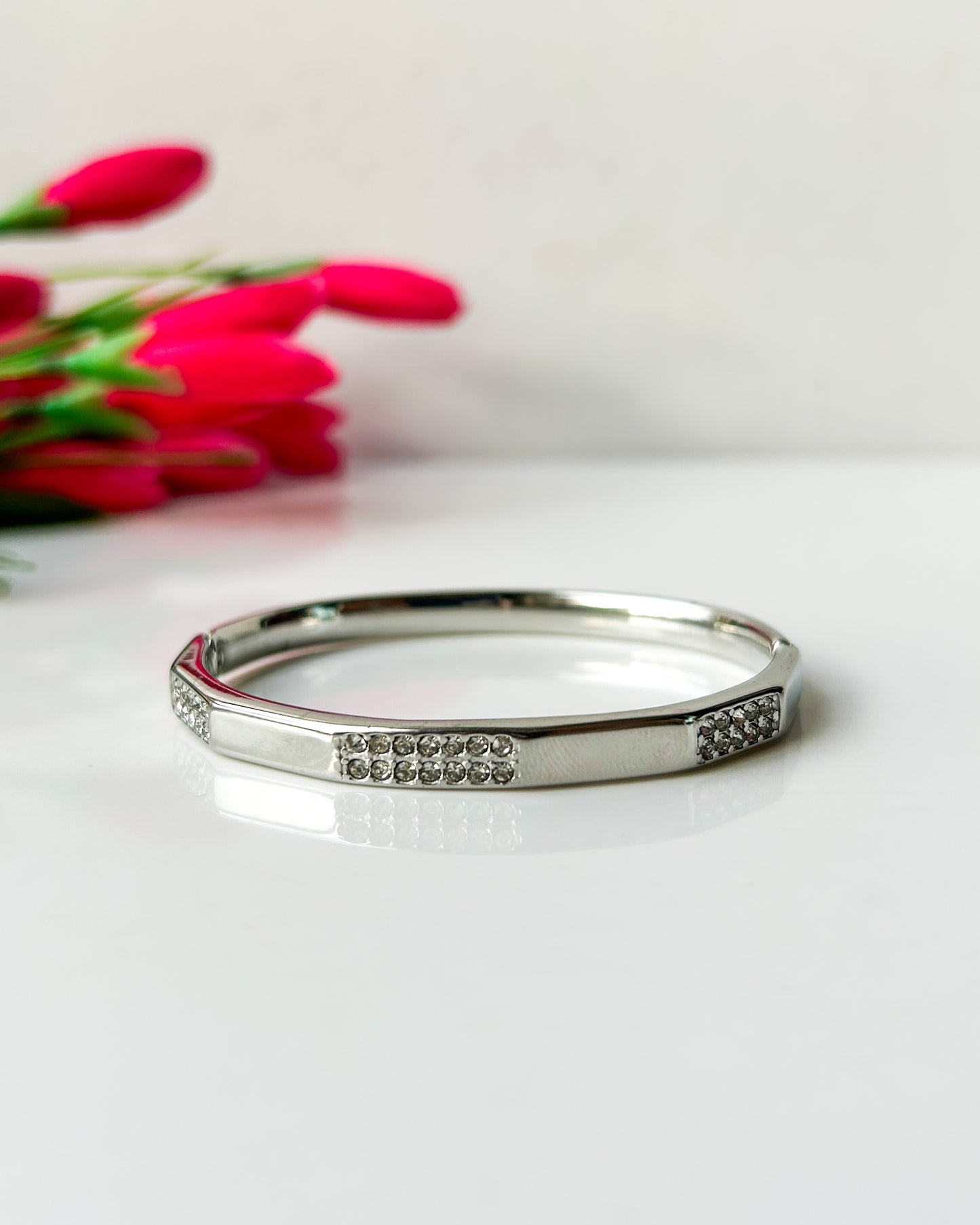 Silver studded bracelet