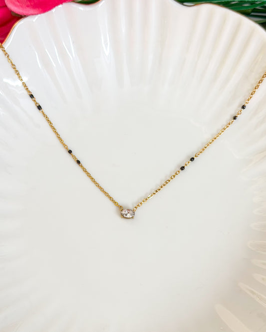 Mini oval stone mangalsutra
