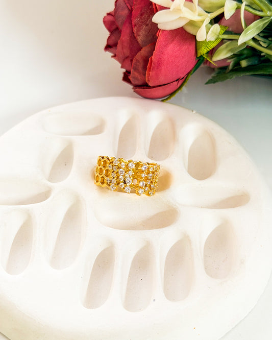 Studded chunky adjustable ring