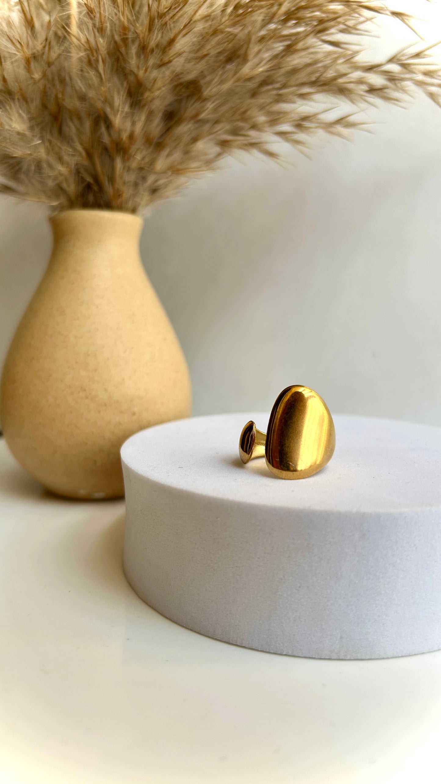 Chunky dual bubble adjustable ring