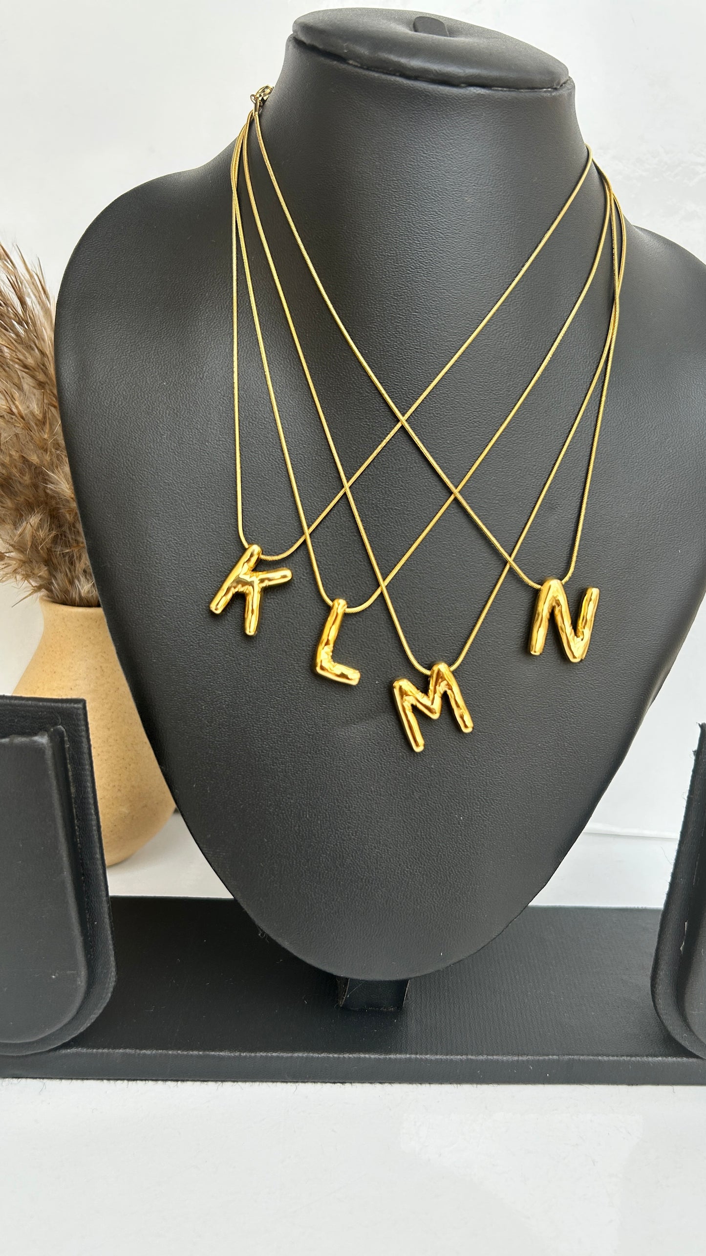 Viral puffed initial necklaces