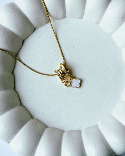 Mini clover charm necklace