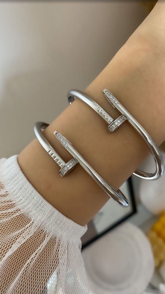 Studded Nail silver bracelet ￼