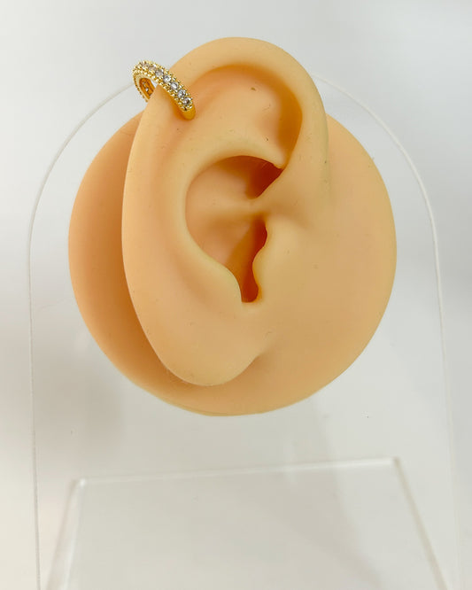 Round stone no piercing press on earcuffs