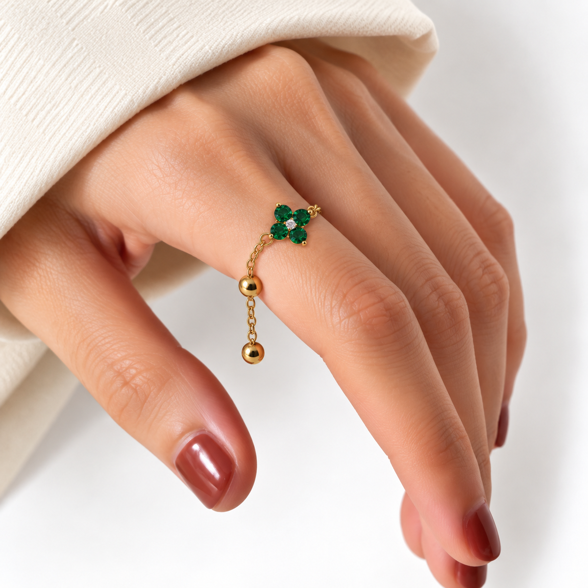 Floral adjustable chain ring