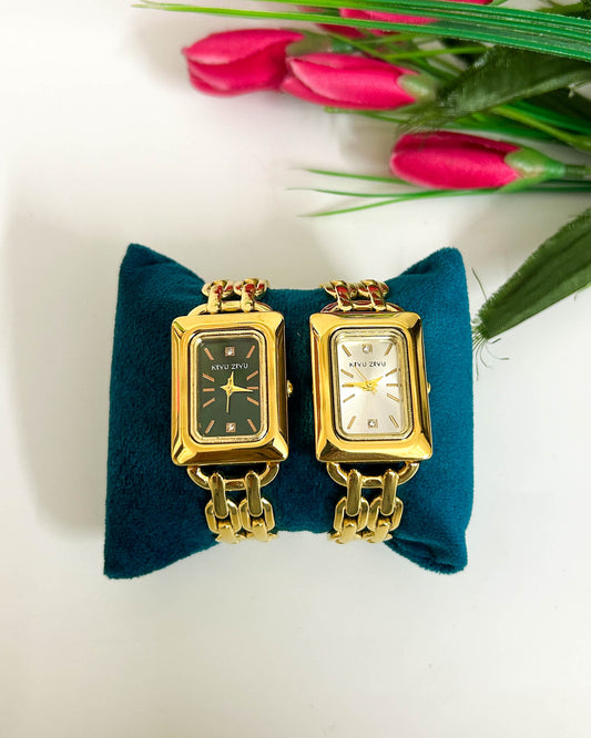 Solid link pattern thin wrist baby size watch