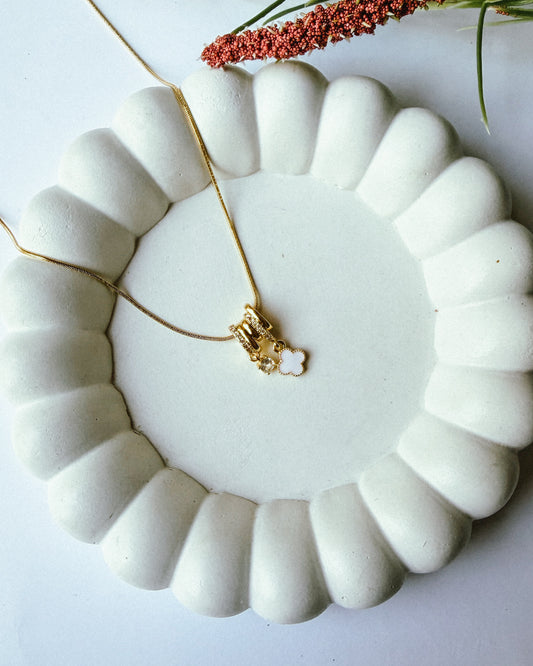 Mini clover charm necklace