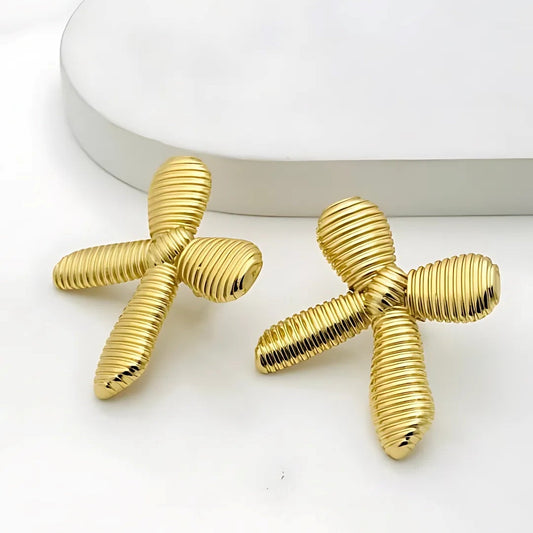 Zigzag bow statement, earring