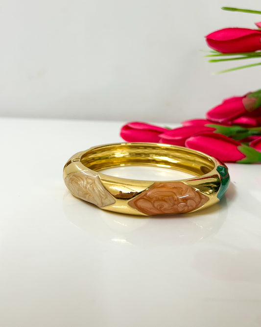 Earthy tone gold detailed Italian bracelet