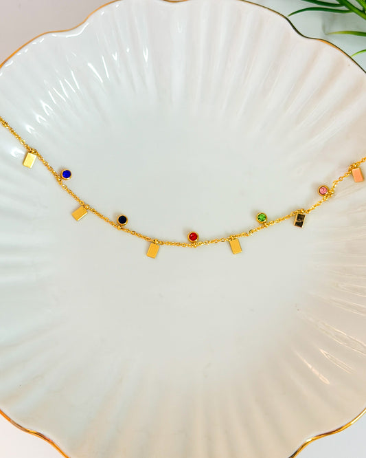 Rectangular charm necklace