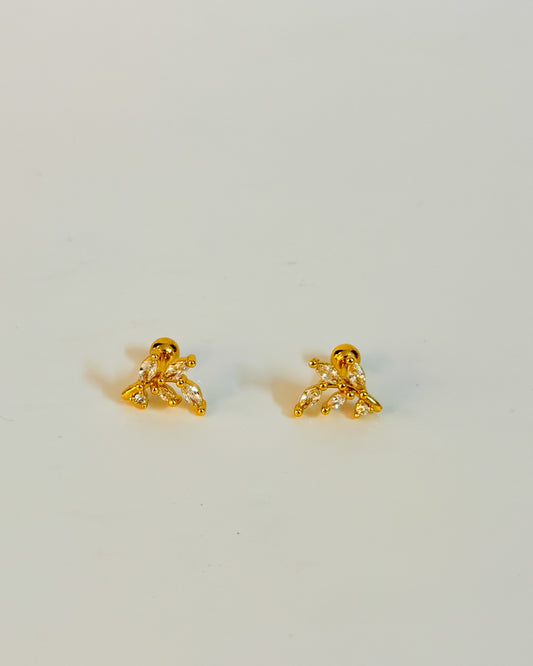 Structured petal leaf ball back studs