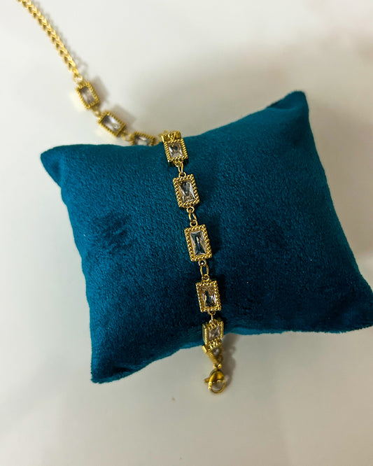 Square stone chain bracelet desi x videshi collection