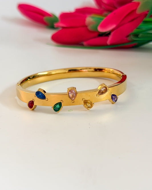 Multicoloured drop stone thin wrist/ baby size bracelet
