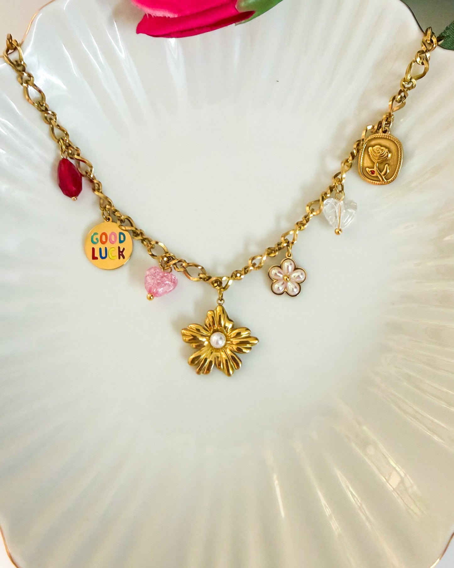 Lucky Bloom charm necklace