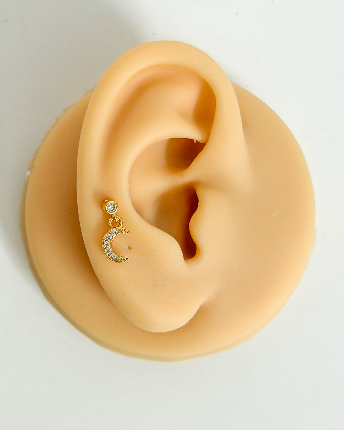 New moon hanging ballback studs