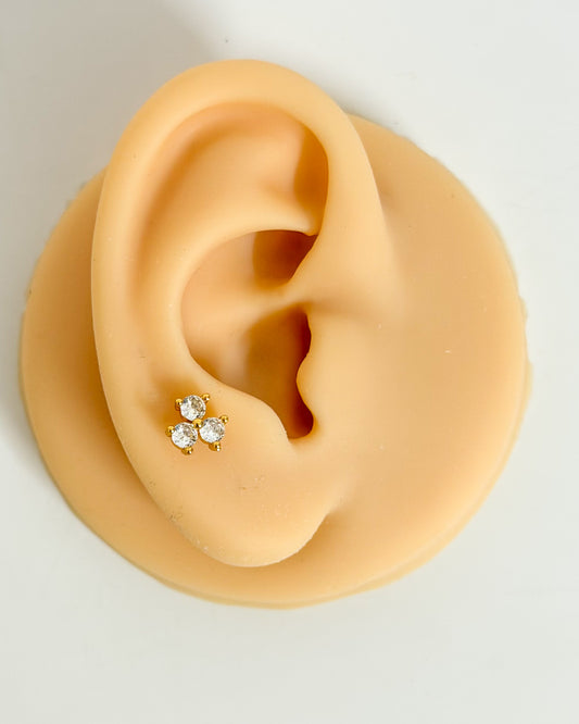 Three petal flower ballback studs