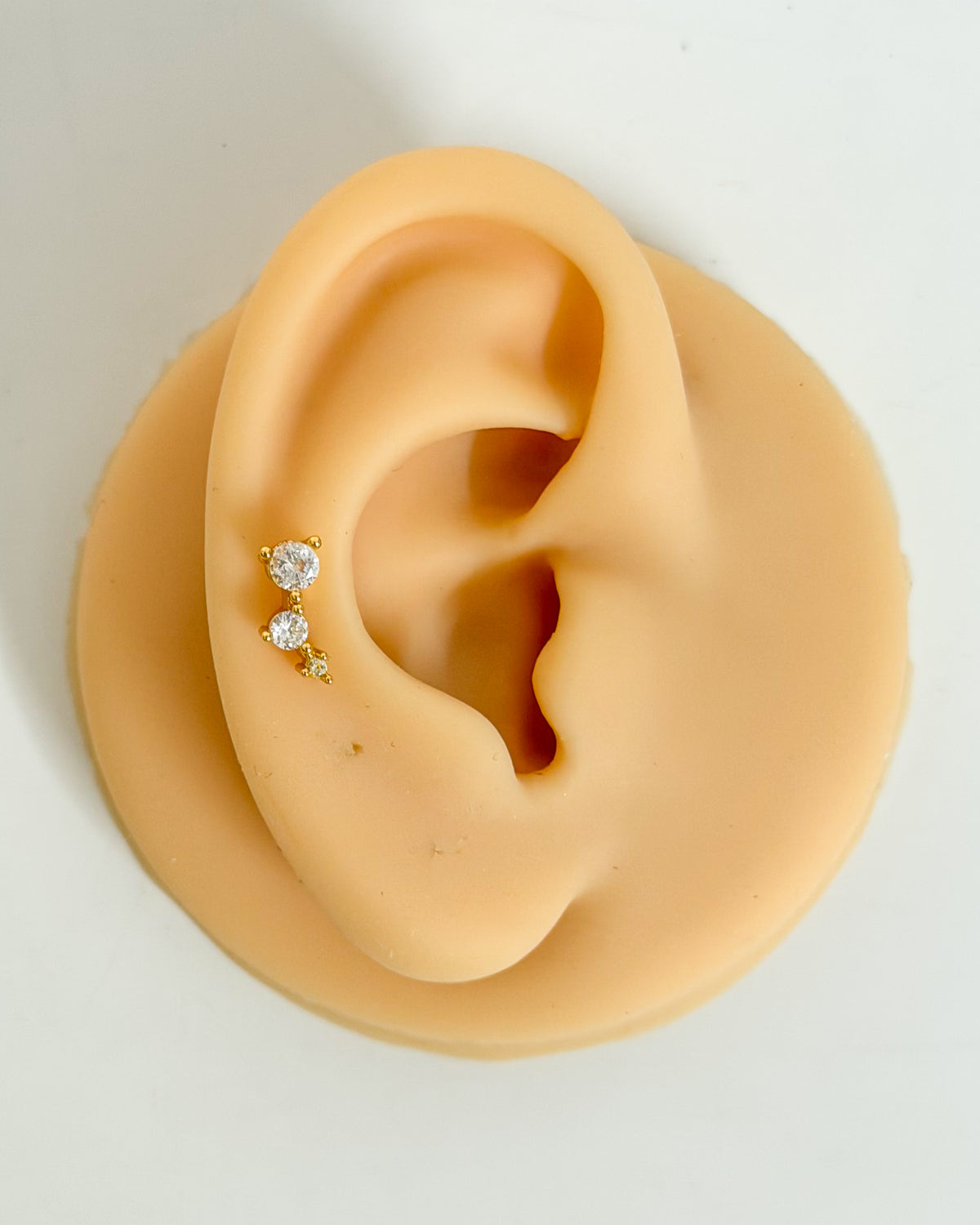 Three Round stone ball back studs