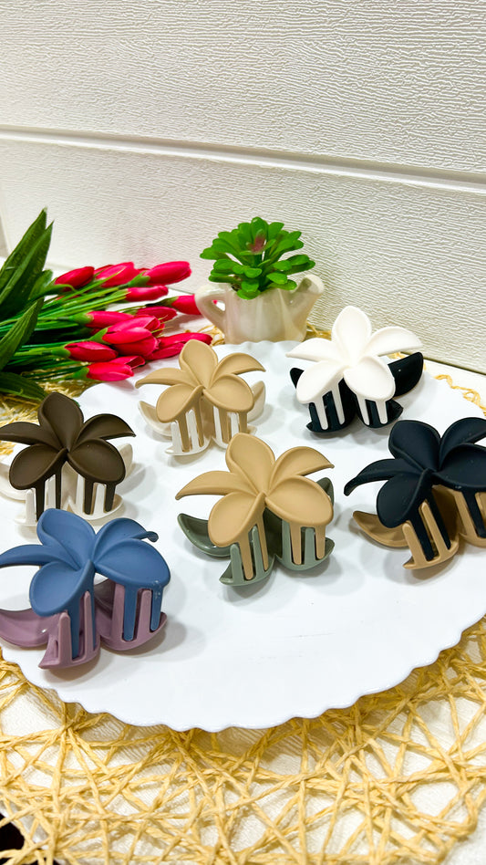 Dual color Flower claw clip