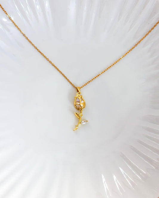 Studded tulip necklace