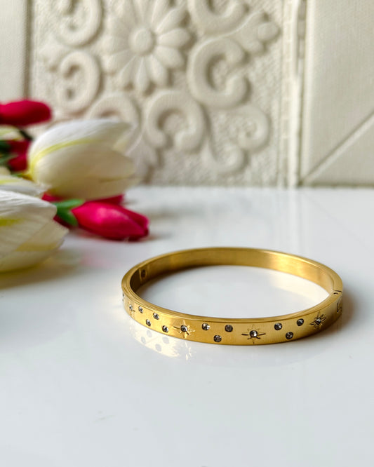 Studded white stone bracelet