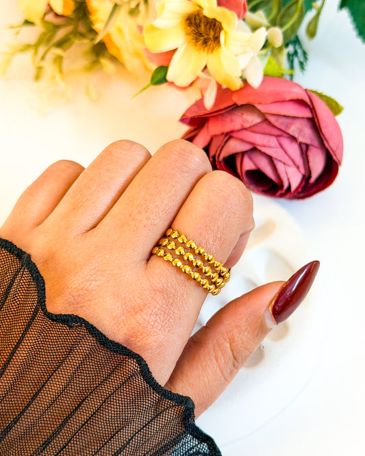3 layer bubbly band adjustable ring