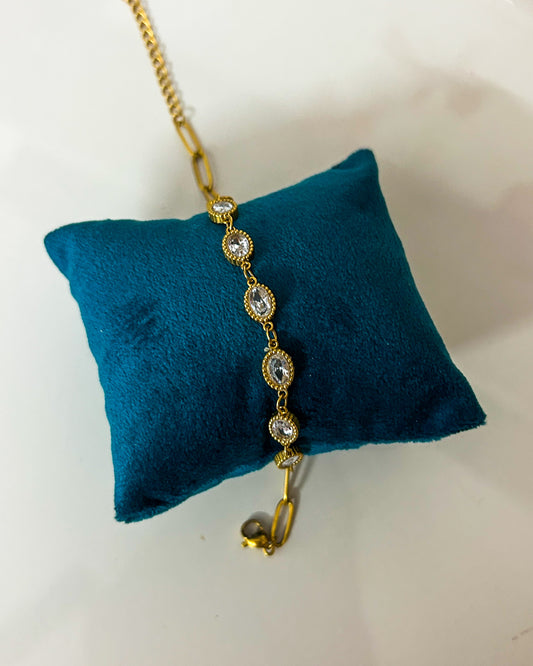Oval stone chain bracelet desi x videshi collection