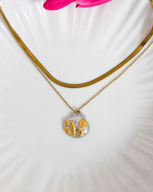 Layered shell necklace