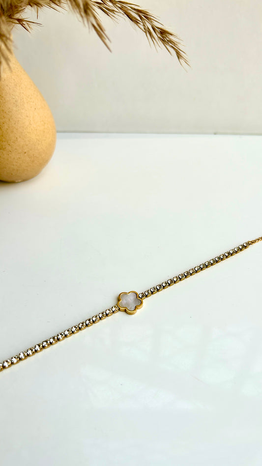 Studded clover bracelet