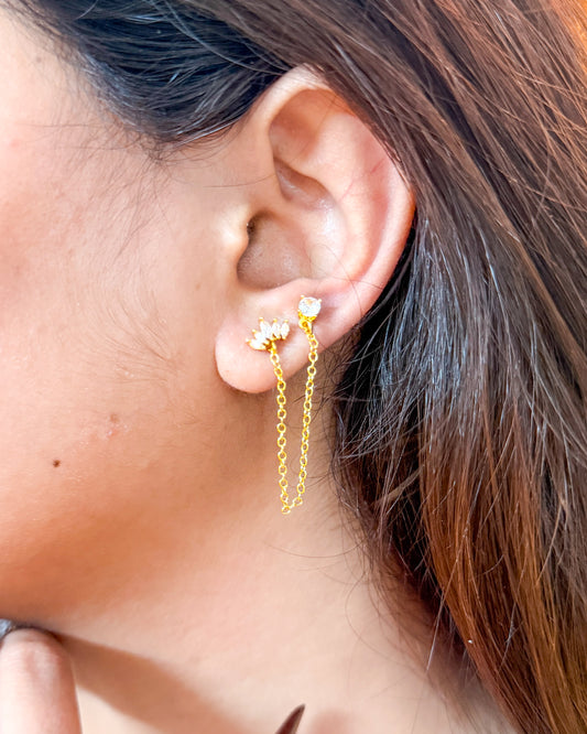 Lotus Link Chain Studs (Ball Back)