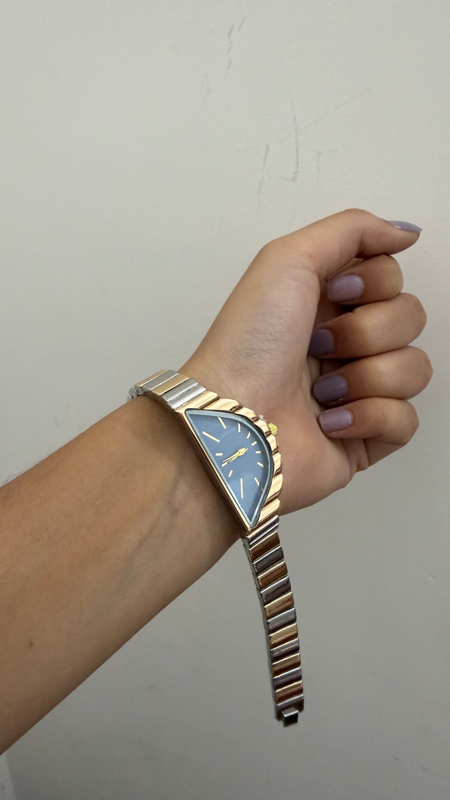 Cartier half moon blue dial watch