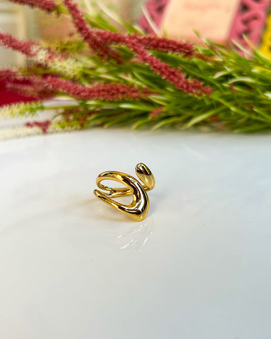 Layered chunky adjustable ring