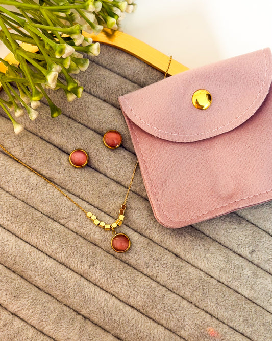 Rani rose necklace combo with pouch