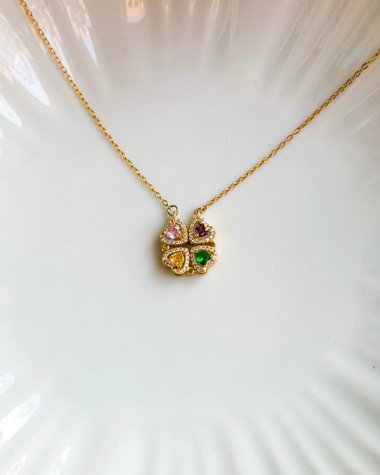 Multi colour heart magnetic necklace