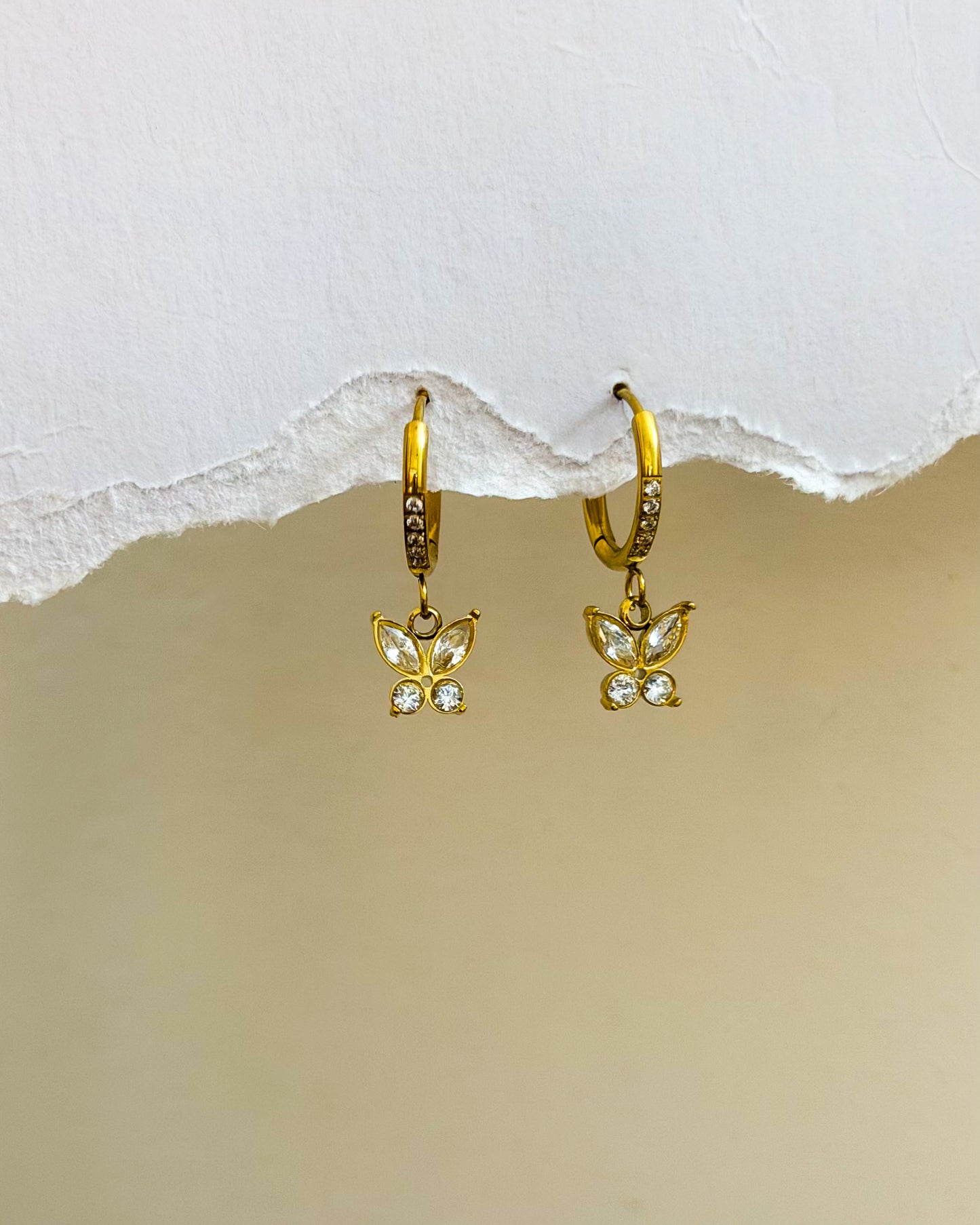 Studded butterfly huggies