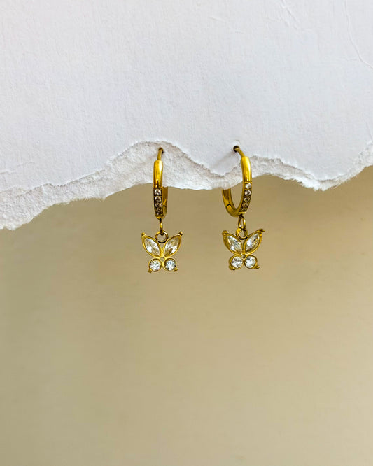 Studded butterfly huggies