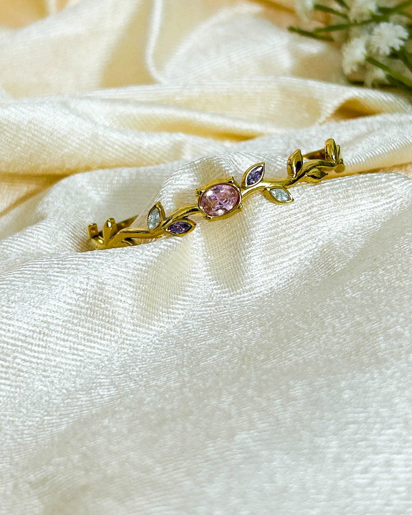 Pink purple tulip bracelet