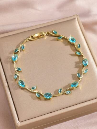 Aqua blue tulip bracelet