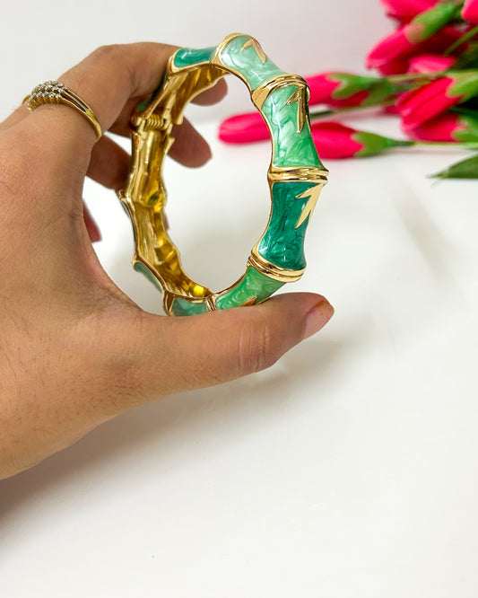 Green bamboo Italian bracelet