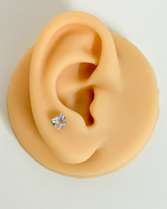 Square stone ball back studs