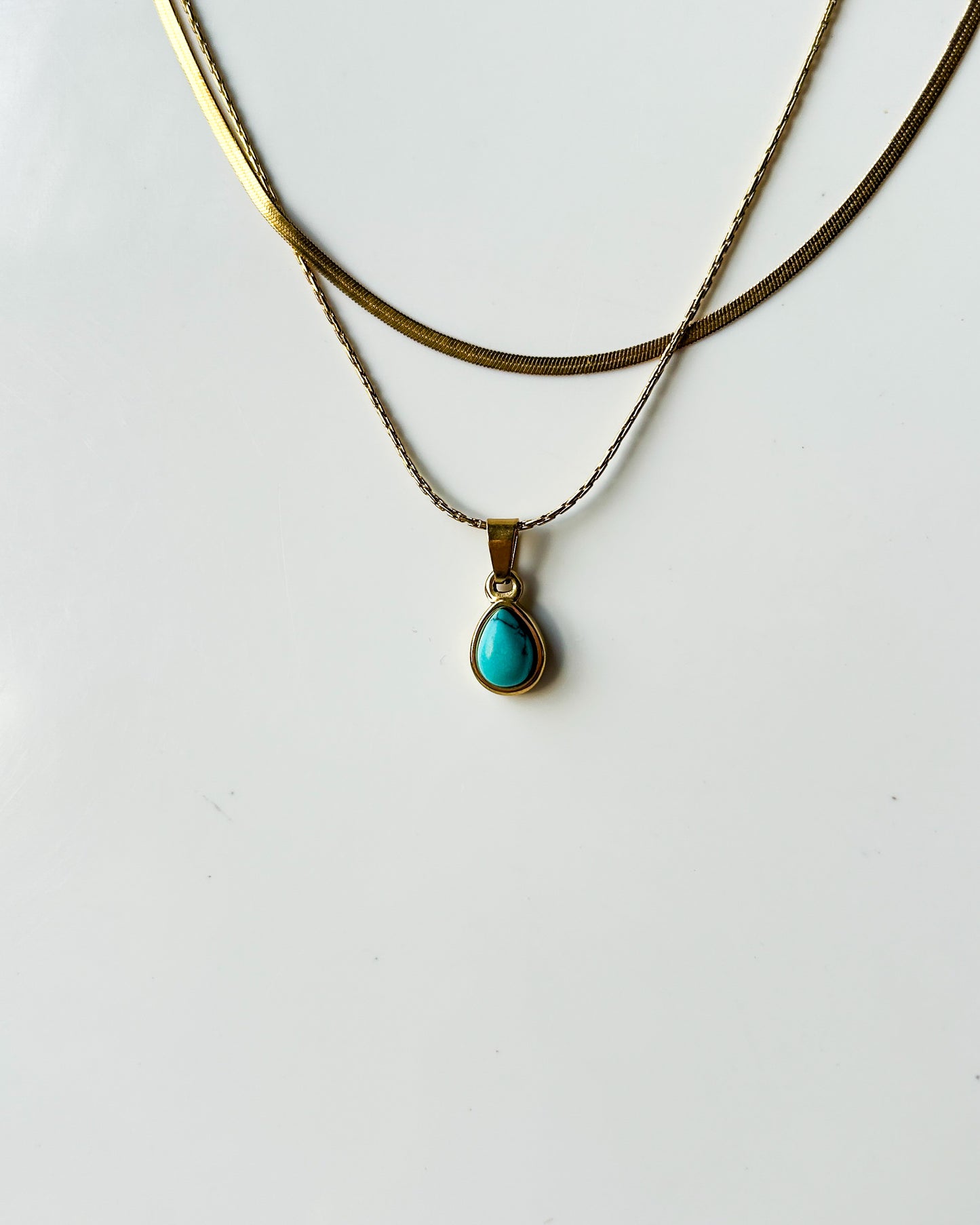 Layered blue stone necklace
