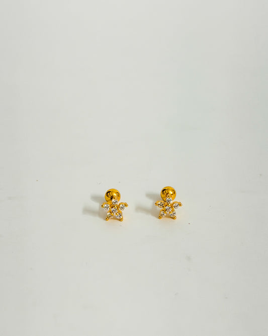 5 petal flower ball back studs